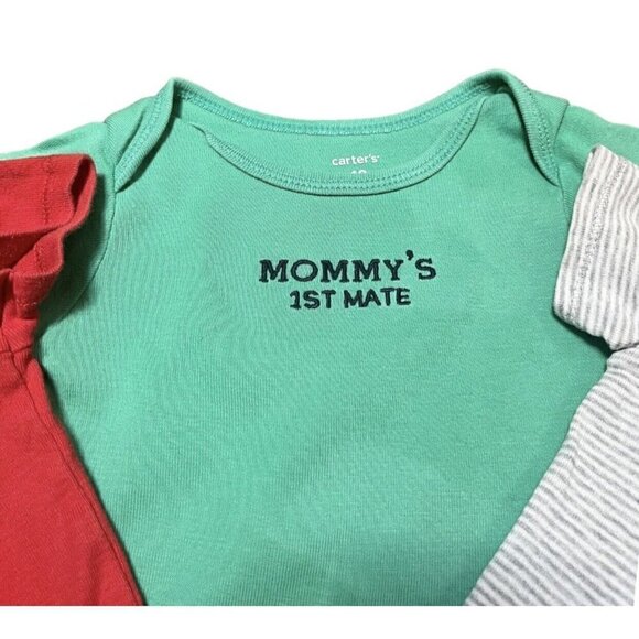 CARTER’S play one piece set/three multicolored snap closure embroidered Boy 12 M - Picture 5 of 9